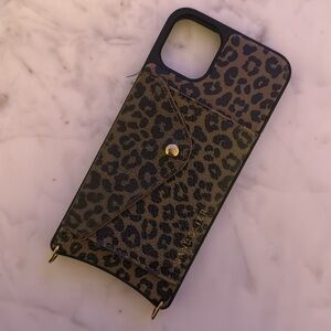 Bandolier Gia Side Slot Crossbody Dark Leopard/Gold iPhone 11 Pro Max Case